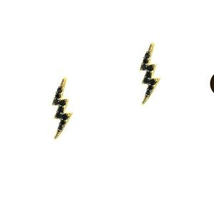 Tai Jewelry Gold/Jet lightning studs